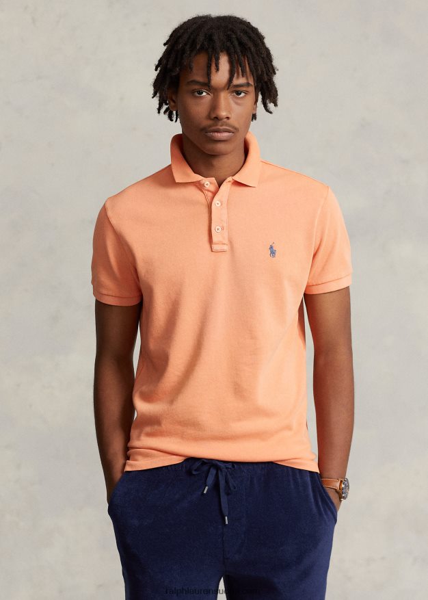 Ralph Lauren miehet mukautettu slim fit spa frotee poolopaita 0Z24ZR1139 optinen oranssi