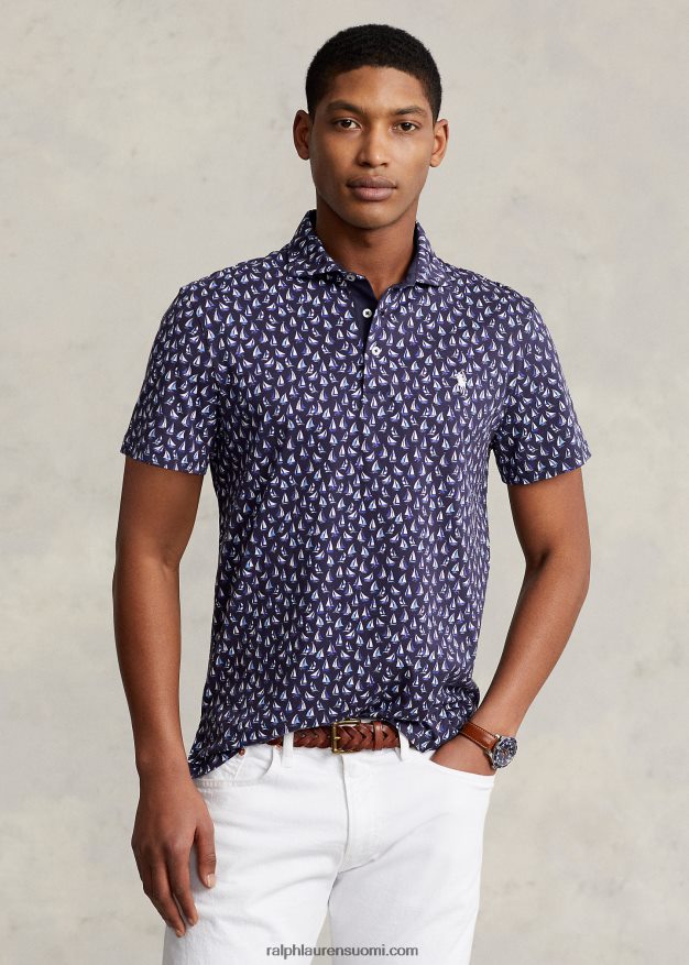 Ralph Lauren miehet mukautettu slim fit suorituskykyinen poolopaita 0Z24ZR1190 hienostunut laivasto