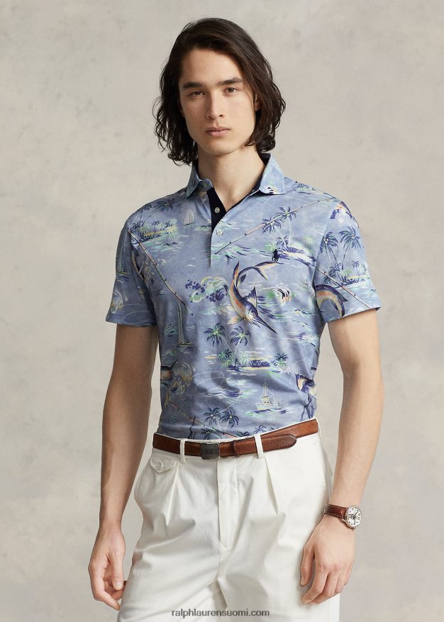 Ralph Lauren miehet mukautettu slim fit suorituskykyinen poolopaita 0Z24ZR612 rantamarliini