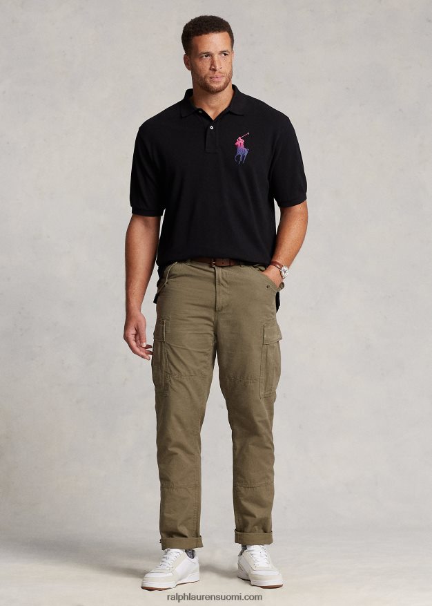 Ralph Lauren miehet ombre iso poni mesh poolopaita 0Z24ZR1803 musta