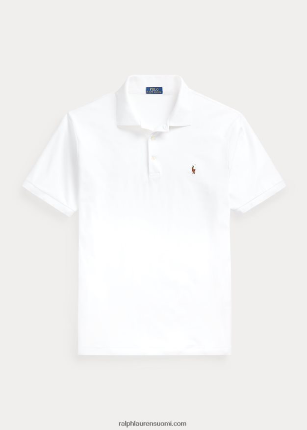 Ralph Lauren miehet pehmeä puuvillainen poolopaita 0Z24ZR1532 valkoinen