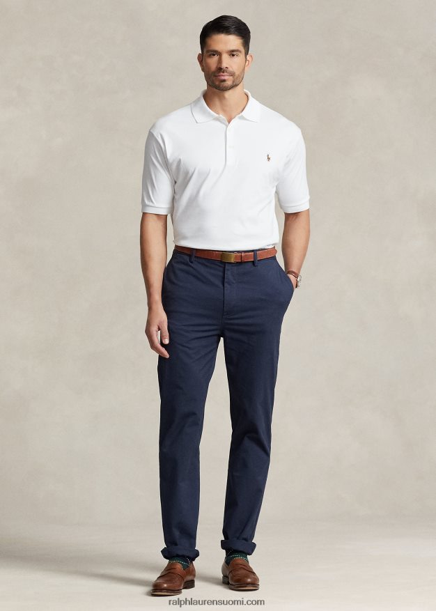 Ralph Lauren miehet pehmeä puuvillainen poolopaita 0Z24ZR1532 valkoinen