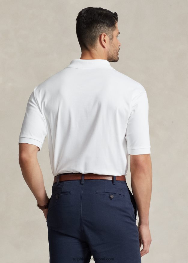 Ralph Lauren miehet pehmeä puuvillainen poolopaita 0Z24ZR1532 valkoinen