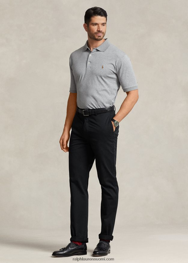 Ralph Lauren miehet pehmeä puuvillainen poolopaita 0Z24ZR1533 teräksinen kanerva