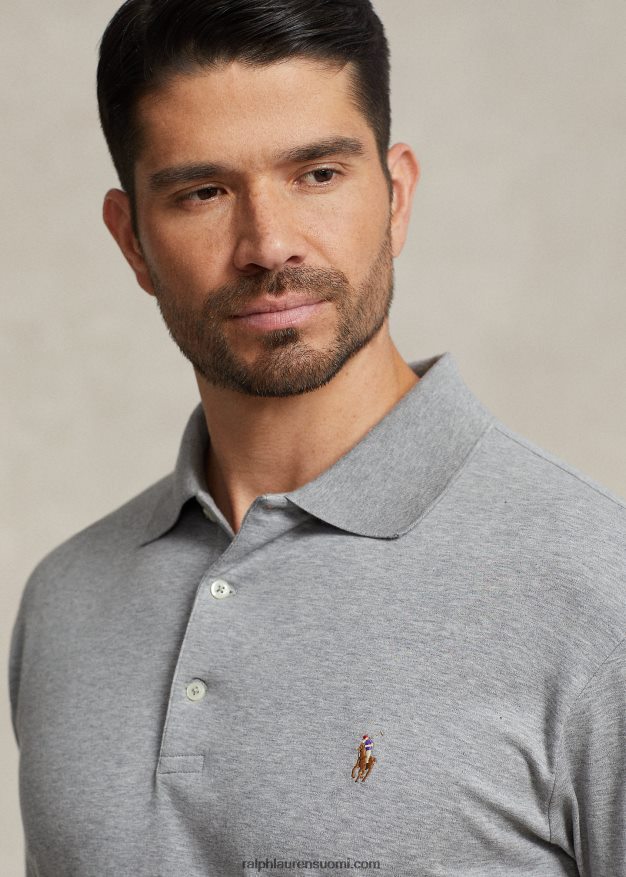 Ralph Lauren miehet pehmeä puuvillainen poolopaita 0Z24ZR1533 teräksinen kanerva