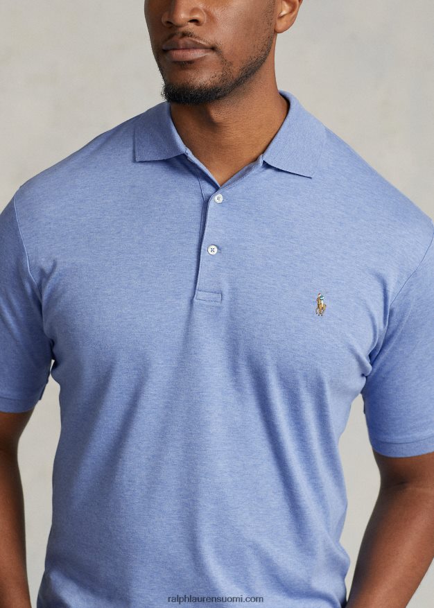 Ralph Lauren miehet pehmeä puuvillainen poolopaita 0Z24ZR1535 pehmeä kuninkaallinen kanerva