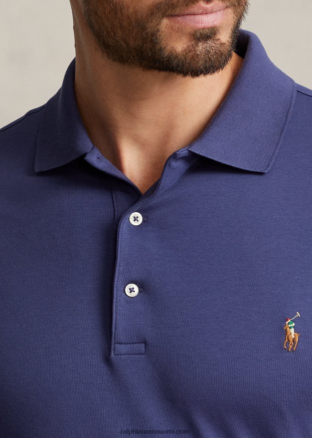 Ralph Lauren miehet pehmeä puuvillainen poolopaita 0Z24ZR1537 venevaja laivasto