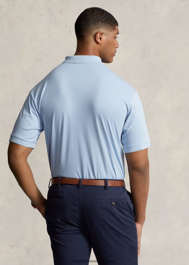 Ralph Lauren miehet pehmeä puuvillainen poolopaita 0Z24ZR1538 kiinteistön sininen