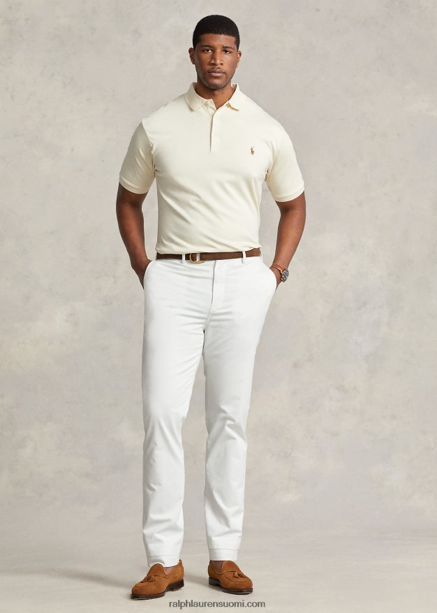 Ralph Lauren miehet pehmeä puuvillainen poolopaita 0Z24ZR1539 ohje kerma