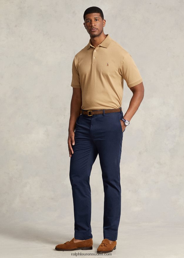 Ralph Lauren miehet pehmeä puuvillainen poolopaita 0Z24ZR1540 kahvilanrusketus