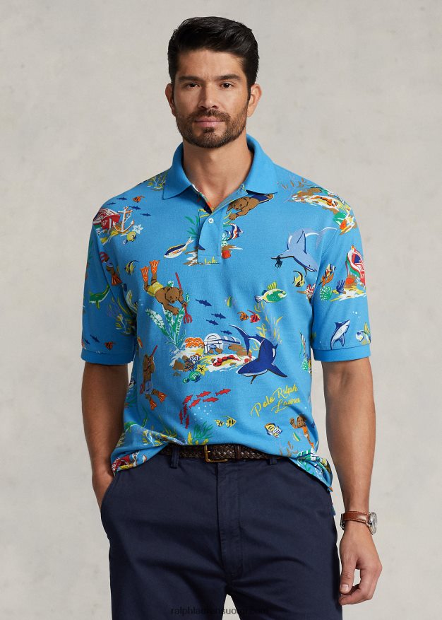 Ralph Lauren miehet poolo bear mesh poolopaita 0Z24ZR1350 sininen