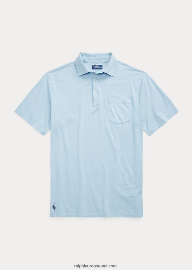 Ralph Lauren miehet puuvilla-pellava poolopaita 0Z24ZR1596 puuterinsininen