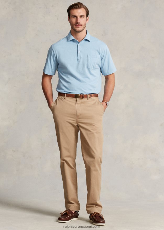 Ralph Lauren miehet puuvilla-pellava poolopaita 0Z24ZR1596 puuterinsininen