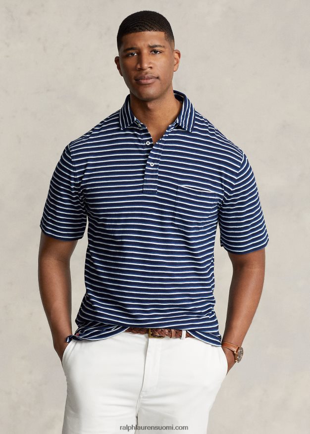 Ralph Lauren miehet raidallinen jersey poolopaita 0Z24ZR1614 tumma indigo multi