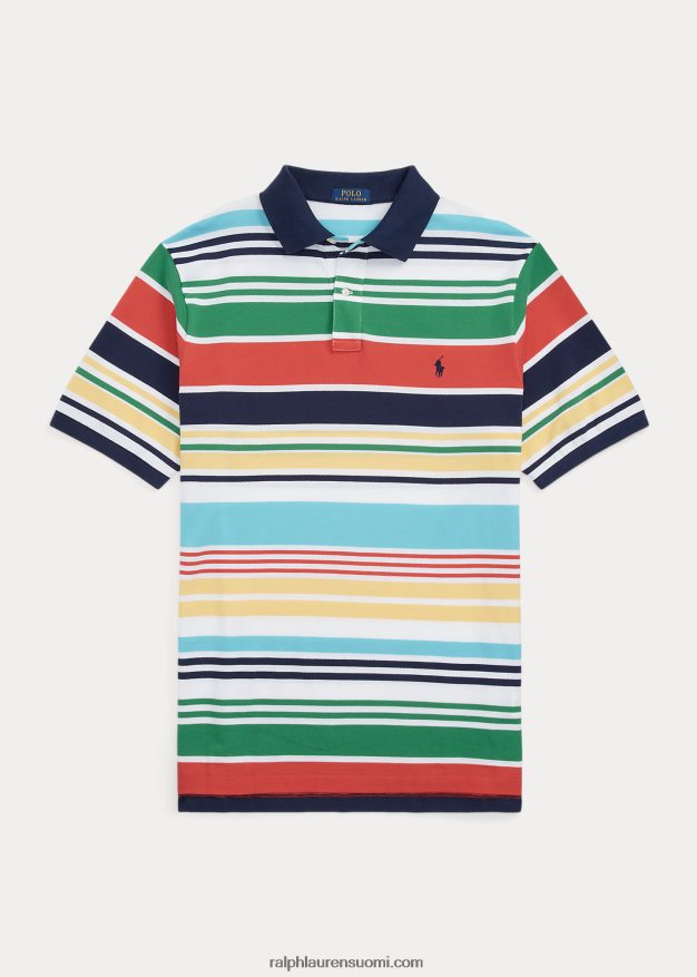 Ralph Lauren miehet raidallinen mesh poolopaita 0Z24ZR1469 valkoinen multi