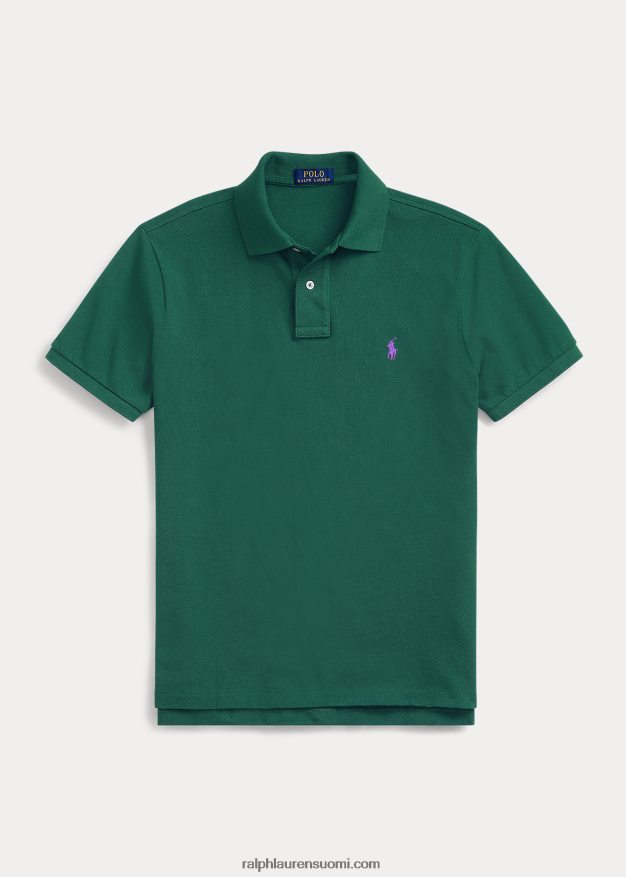 Ralph Lauren miehet slim fit mesh mukava poolopaita 0Z24ZR25 uusi metsä/violetti