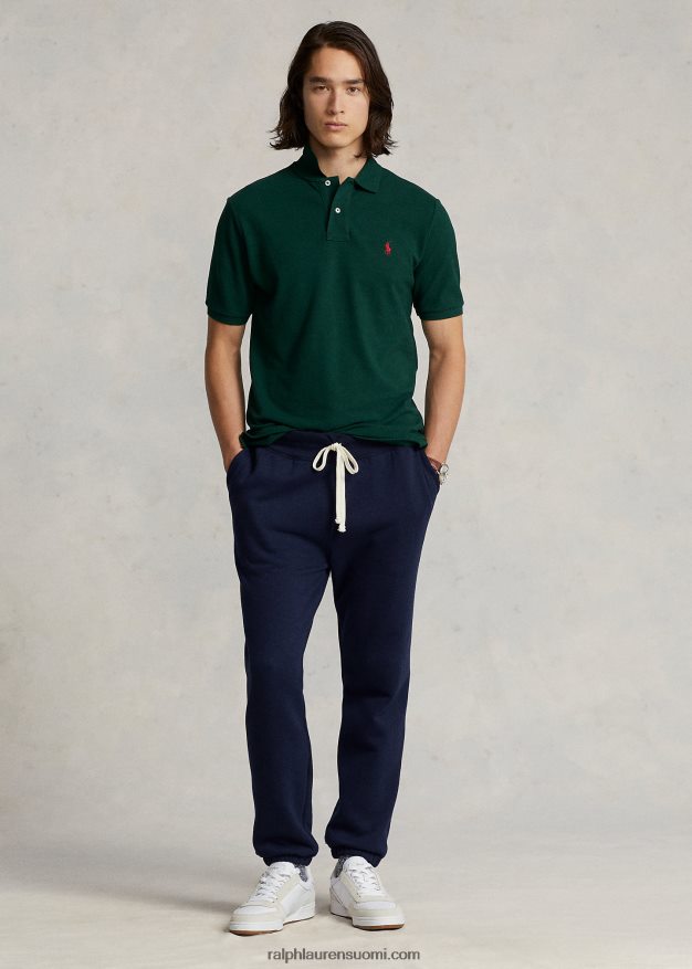 Ralph Lauren miehet slim fit mesh mukava poolopaita 0Z24ZR26 college vihreä/burgundi