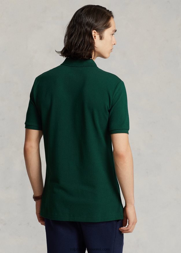 Ralph Lauren miehet slim fit mesh mukava poolopaita 0Z24ZR26 college vihreä/burgundi