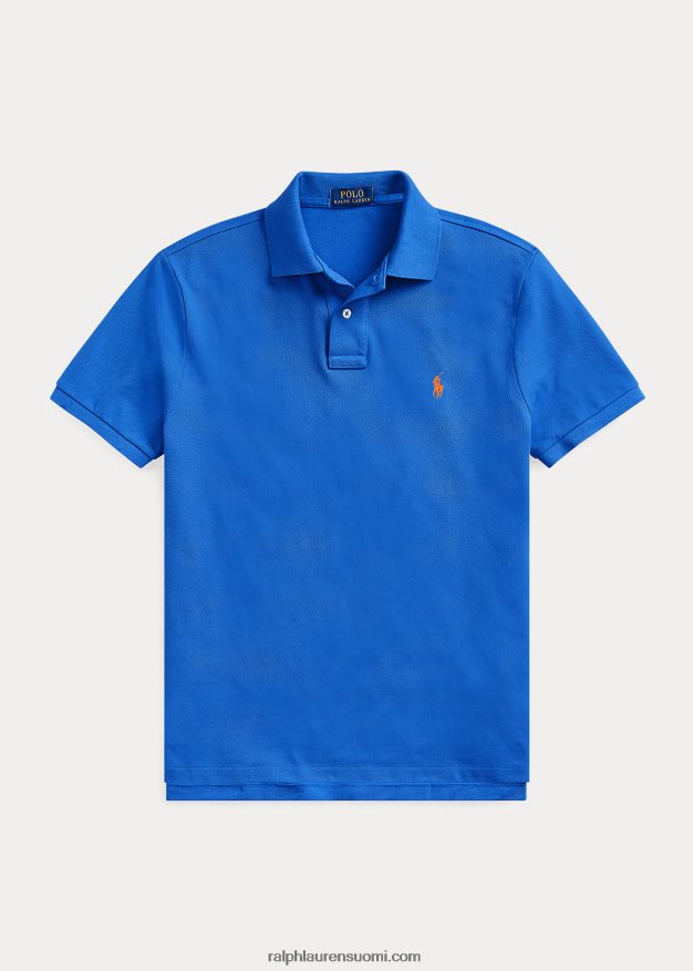 Ralph Lauren miehet slim fit mesh muodikas poolopaita 0Z24ZR15 uusi iiris sininen/oranssi