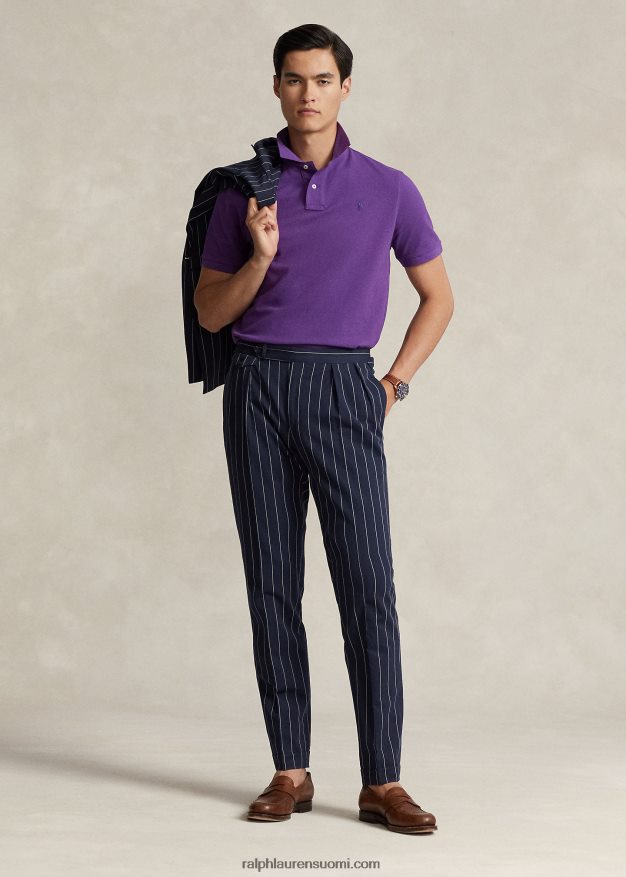 Ralph Lauren miehet slim fit mesh poolopaita 0Z24ZR37 paloma violetti/laivasto