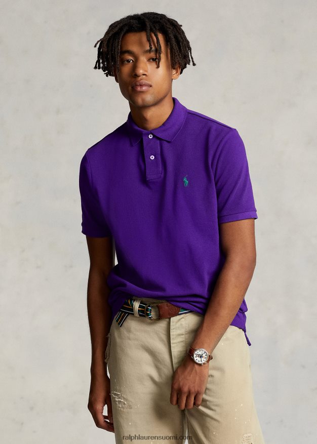 Ralph Lauren miehet slim fit mesh poolopaita 0Z24ZR38 chalet violetti/vihreä