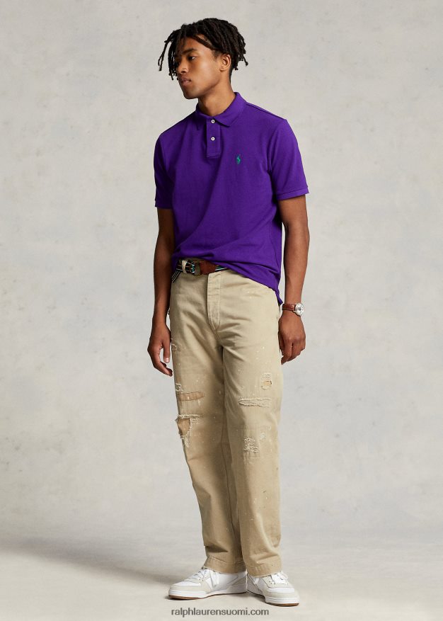 Ralph Lauren miehet slim fit mesh poolopaita 0Z24ZR38 chalet violetti/vihreä