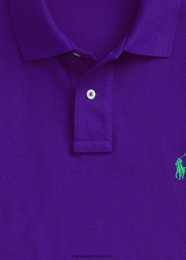 Ralph Lauren miehet slim fit mesh poolopaita 0Z24ZR38 chalet violetti/vihreä