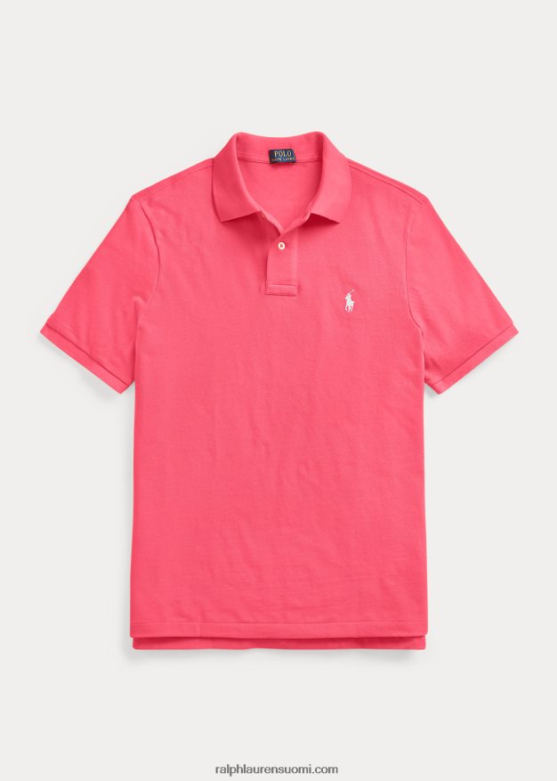 Ralph Lauren miehet slim fit mesh poolopaita 0Z24ZR44 kuuma pinkki/valkoinen