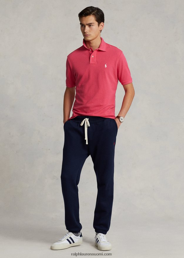 Ralph Lauren miehet slim fit mesh poolopaita 0Z24ZR44 kuuma pinkki/valkoinen