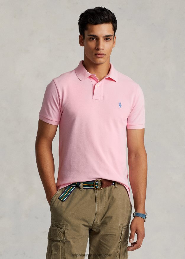 Ralph Lauren miehet slim fit mesh poolopaita 0Z24ZR8354 karmelin pinkki/sininen