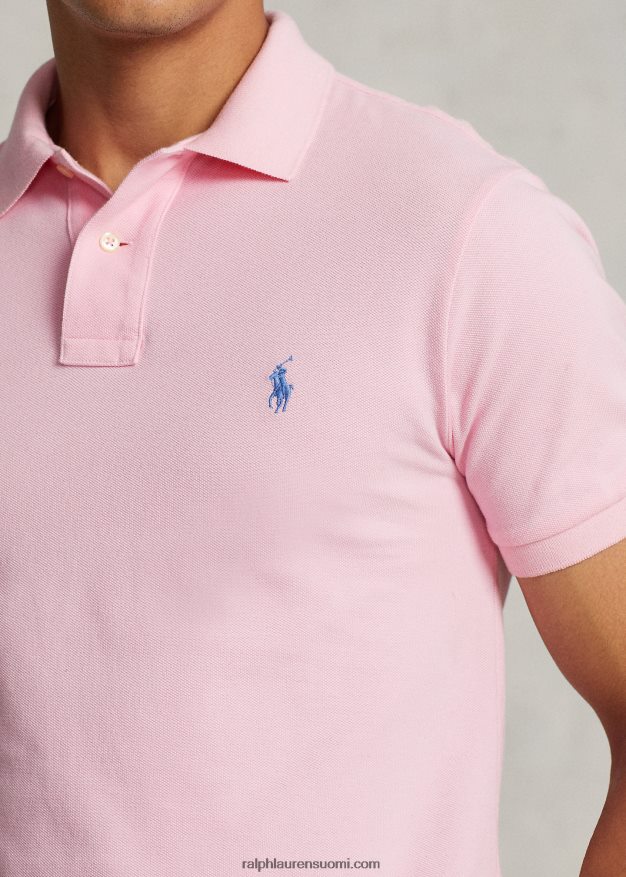 Ralph Lauren miehet slim fit mesh poolopaita 0Z24ZR8354 karmelin pinkki/sininen