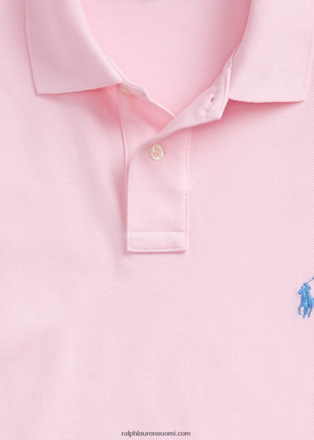 Ralph Lauren miehet slim fit mesh poolopaita 0Z24ZR8354 karmelin pinkki/sininen