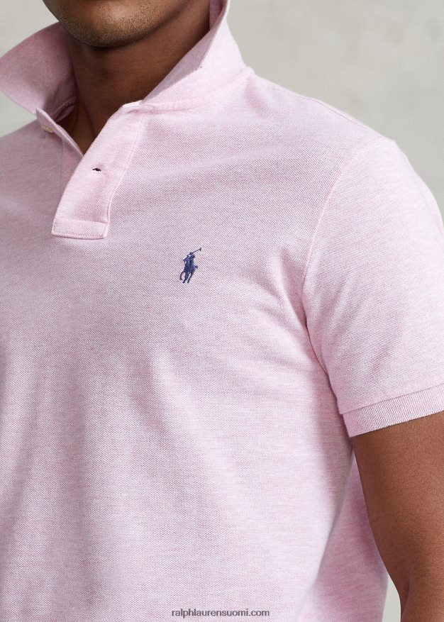 Ralph Lauren miehet slim fit mesh poolopaita 0Z24ZR8355 vaaleanpunainen kanerva