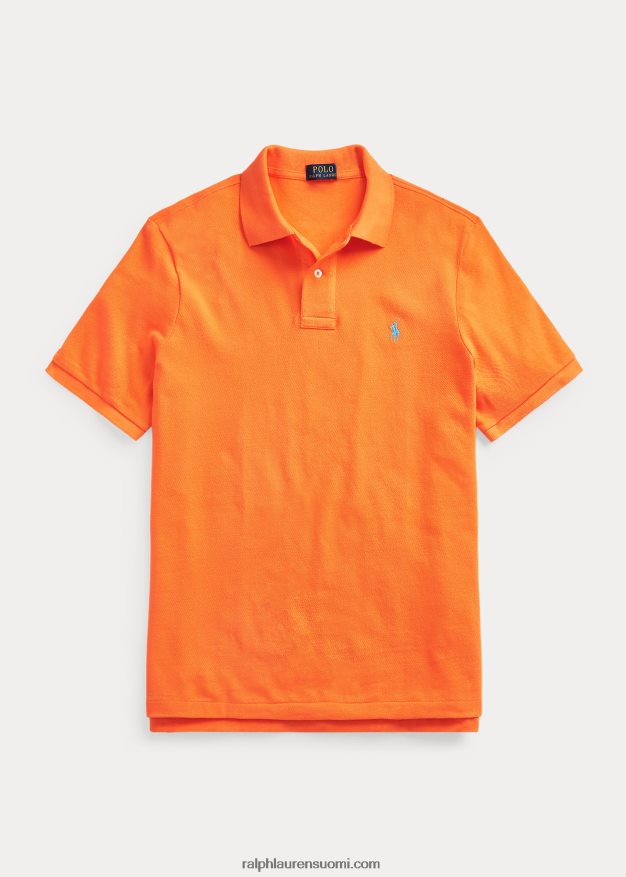 Ralph Lauren miehet slim fit mesh poolopaita 0Z24ZR8359 Resort oranssi/vaaleansininen