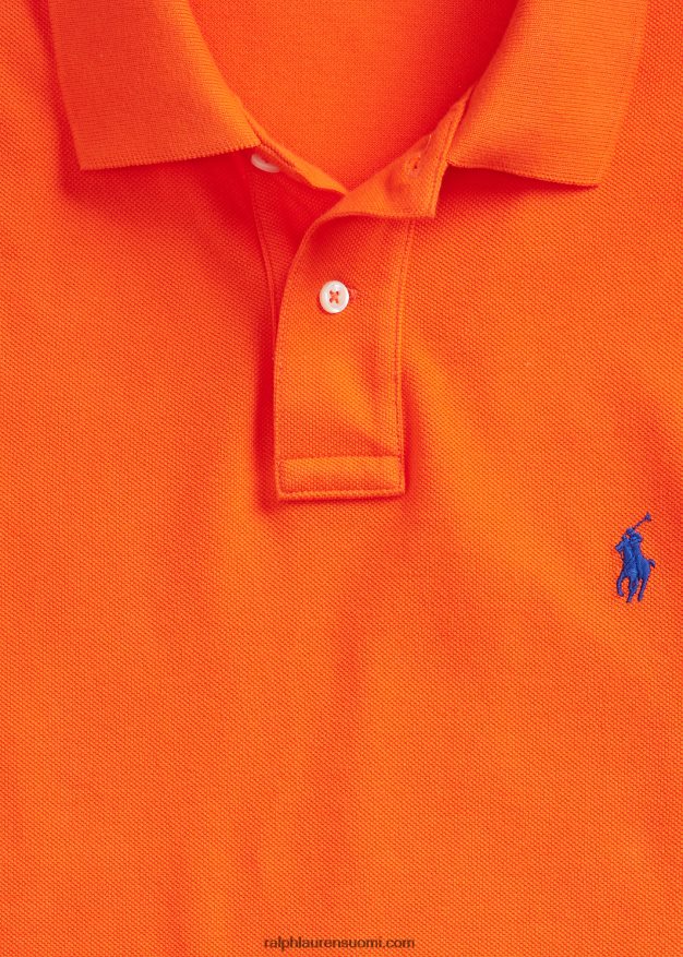 Ralph Lauren miehet slim fit mesh poolopaita 0Z24ZR8360 purjehdus oranssi/kuninkaallinen