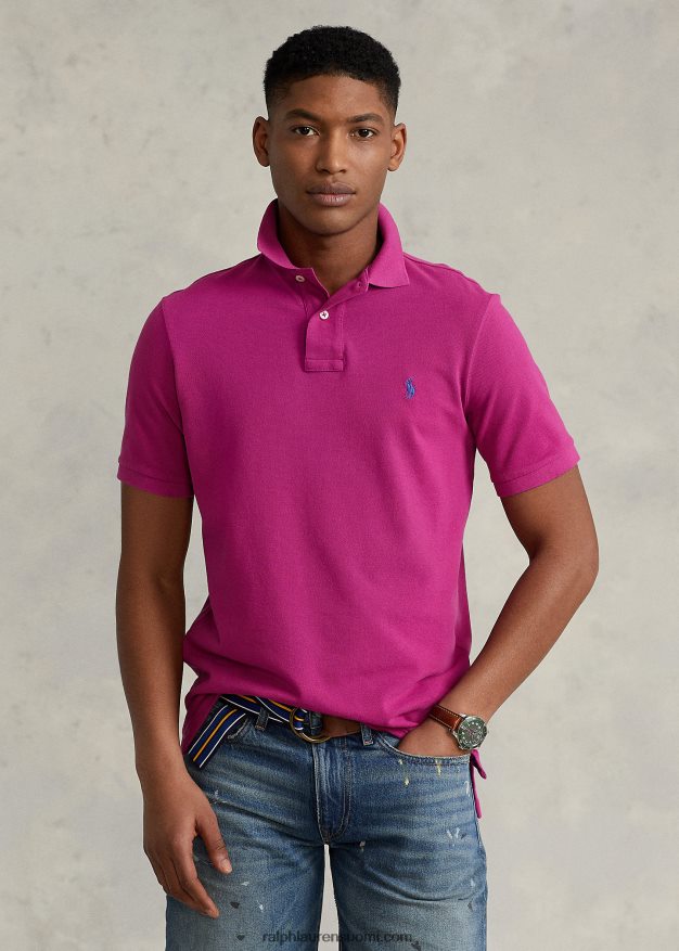 Ralph Lauren miehet slim fit mesh poolopaita 0Z24ZR8368 kirkkaan vaaleanpunainen
