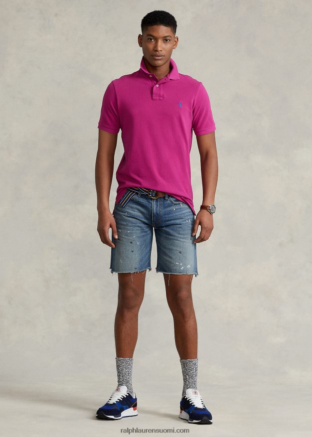 Ralph Lauren miehet slim fit mesh poolopaita 0Z24ZR8368 kirkkaan vaaleanpunainen