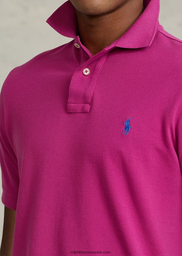 Ralph Lauren miehet slim fit mesh poolopaita 0Z24ZR8368 kirkkaan vaaleanpunainen