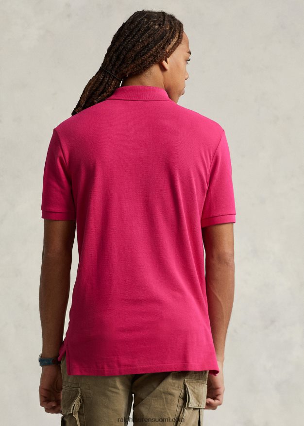 Ralph Lauren miehet slim fit mesh rento/työpoolopaita 0Z24ZR43 vaaleanpunainen taivas