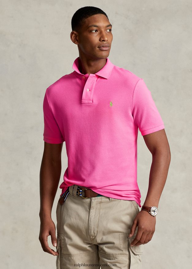 Ralph Lauren miehet slim fit mesh rento/työpoolopaita 0Z24ZR45 dalia pinkki