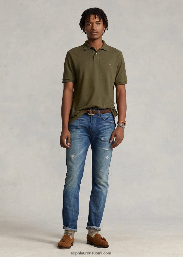 Ralph Lauren miehet slim fit mesh uusi poolopaita 0Z24ZR29 katos oliivi