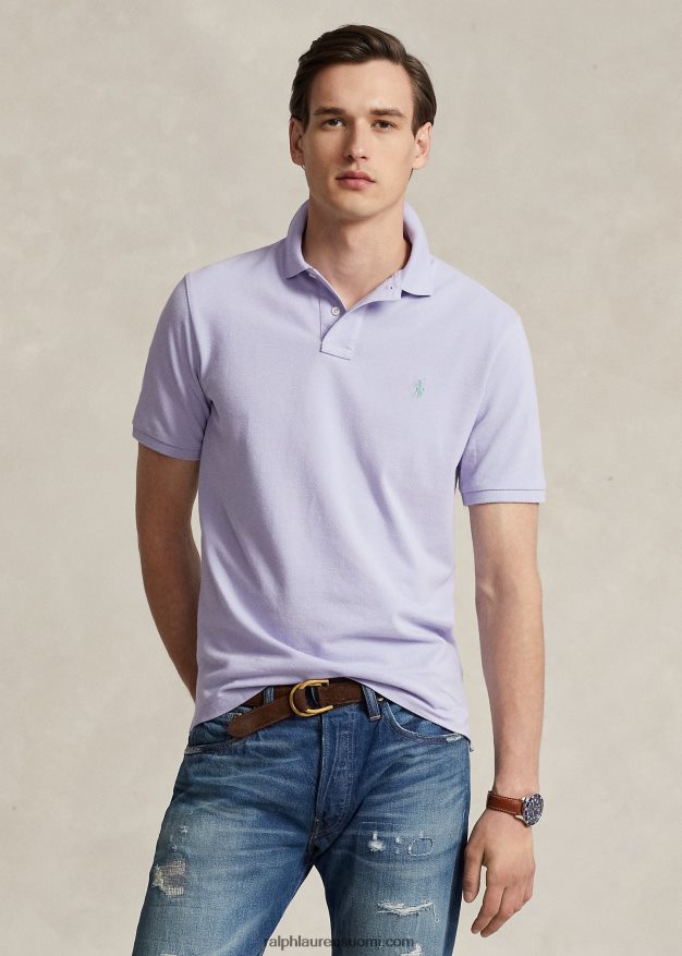 Ralph Lauren miehet slim fit mesh uusi poolopaita 0Z24ZR33 kukka violetti