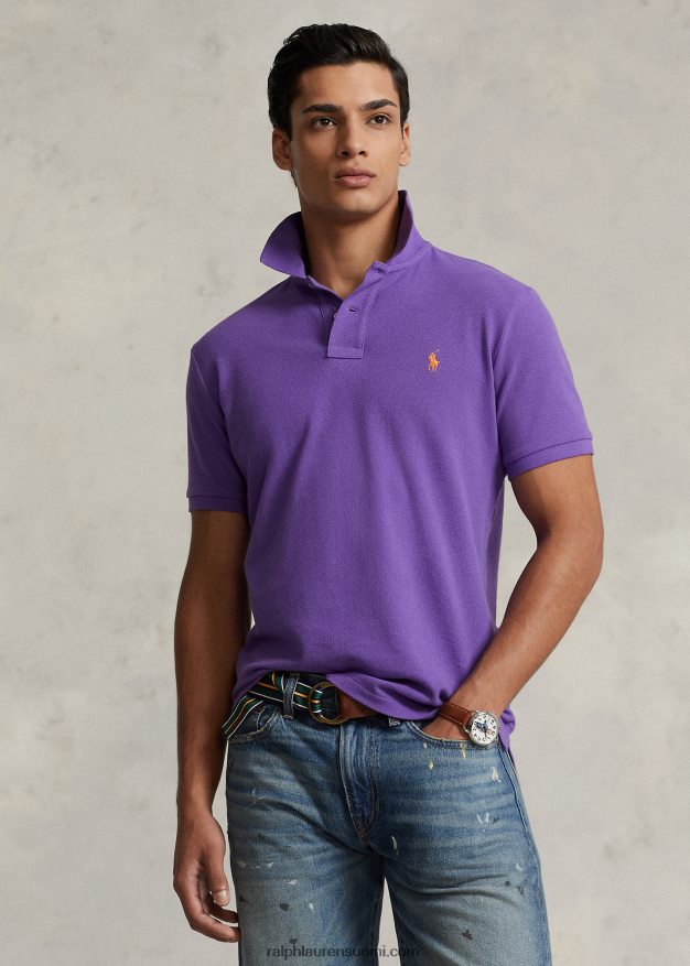 Ralph Lauren miehet slim fit mesh uusi poolopaita 0Z24ZR36 solmio violetti