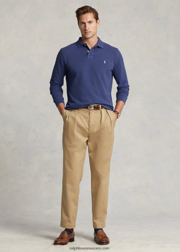 Ralph Lauren miehet verkkopitkähihainen poolopaita sopii kaikkiin 0Z24ZR153 derby sininen kanerva