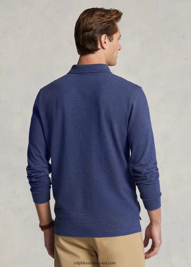 Ralph Lauren miehet verkkopitkähihainen poolopaita sopii kaikkiin 0Z24ZR153 derby sininen kanerva