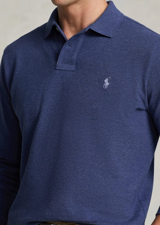 Ralph Lauren miehet verkkopitkähihainen poolopaita sopii kaikkiin 0Z24ZR153 derby sininen kanerva