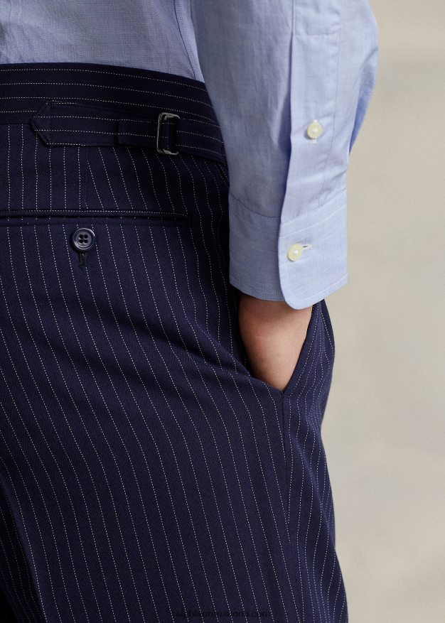 Ralph Lauren miehet poolo pinstripe Dobby 3-osainen puku 0Z24ZR1226 laivastonsininen/kerma