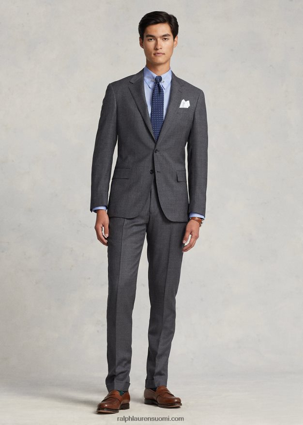 Ralph Lauren miehet poolovillahainnahkainen puku 0Z24ZR1312 keskiharmaa multi