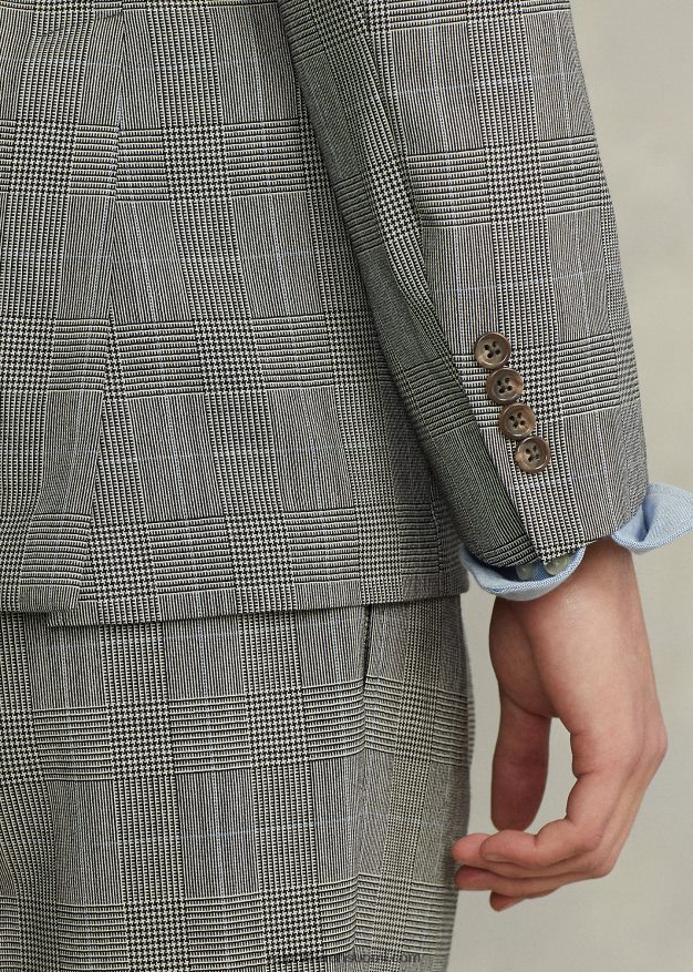 Ralph Lauren miehet villapaita pehmeä glen-ruudullinen poolopuku 0Z24ZR8604 musta/kerma/sininen