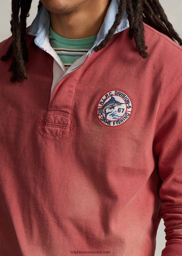 Ralph Lauren miehet klassinen istuva trikoo rugbypaita 0Z24ZR1172 Chili